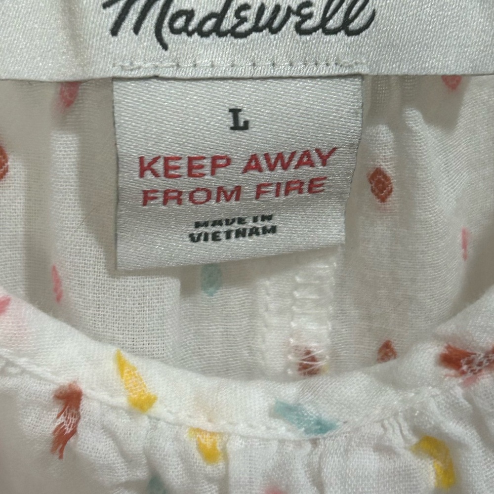 Madewell Tiered  Cover-Up Rainbow Clipdot Nightgown Size Large - Picture 11 of 13